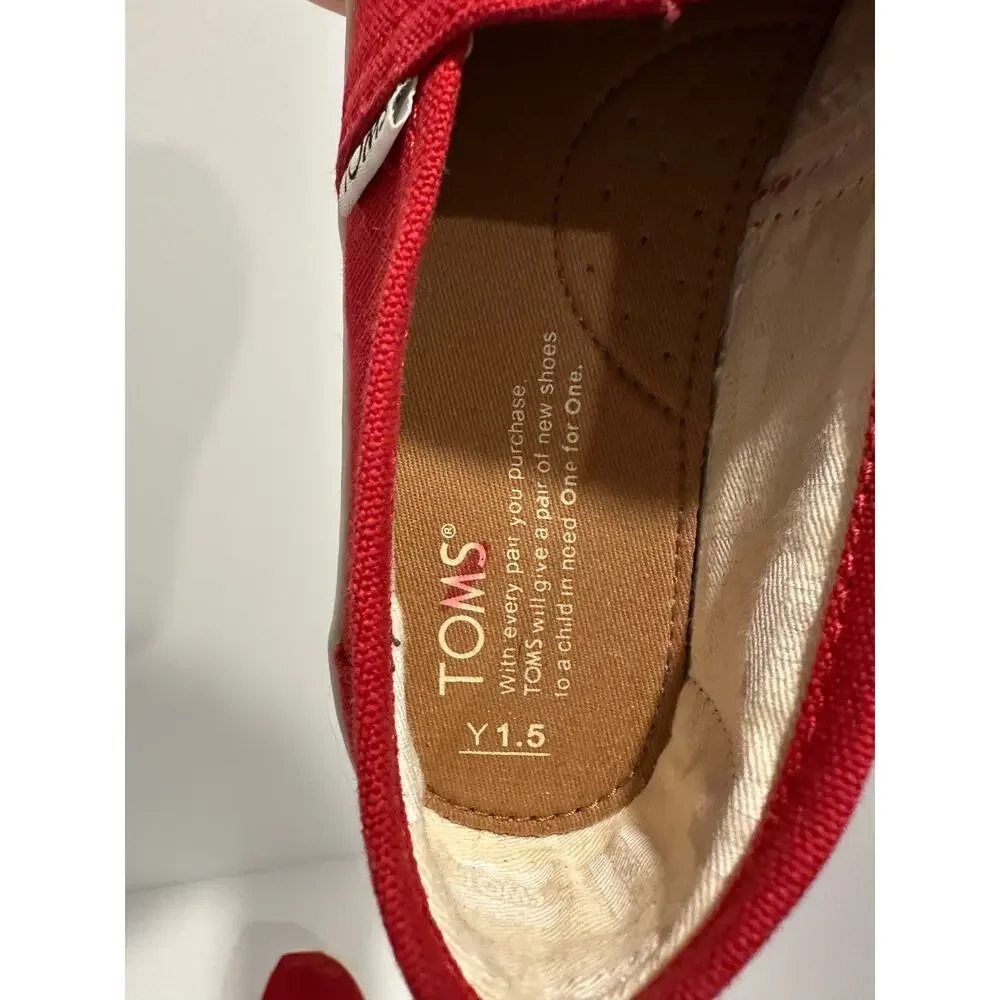 Girls Red Toms 1.5 shoes
